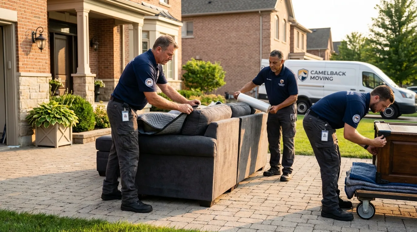 Large estate moving crew wrapping furniture in Glade Spring, VA